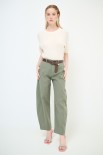 PANTALONE CARROT CUCITURA SUL DAV. VERDE MILITARE