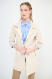 CAPPOTTO BASIC ACCOPPIATO MANICA 3/4 TAGLIO VIVO BEIGE