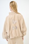 BOMBER DAINETTO OVER RICAMO ORSETTO BEIGE