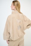 BOMBER DAINETTO OVER RICAMO ORSETTO BEIGE