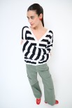 CARDIGAN RIGHE MANICA LUNGA BIANCO