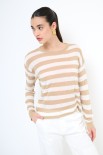 MAGLIA PARICOLLO SUPERFINE RIGA BEIGE