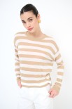 MAGLIA PARICOLLO SUPERFINE RIGA BEIGE