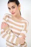 MAGLIA PARICOLLO SUPERFINE RIGA BEIGE