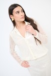 CAMICIA PAILLETTES PANNA