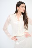 CAMICIA PAILLETTES PANNA