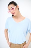 MAGLIA OVER MEZZA MANICA SCOLLO V ACQUA