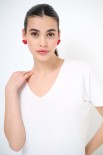 MAGLIA OVER MEZZA MANICA SCOLLO V BIANCO