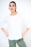 MAGLIA OVER SCOLLO BARCA MANICA 3/4 BIANCO