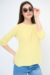 MAGLIA OVER SCOLLO BARCA MANICA 3/4 GIALLO