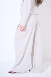 PANTALONE MAXI PIEGA CON BOTTONE CINTURINO BEIGE