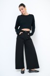 PANTALONE/GONNA GABARDINA NERO