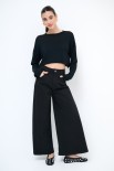 PANTALONE/GONNA GABARDINA NERO