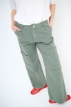 PANTA CARGO CON 3 TASCONI VERDE MILITARE