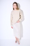 FELPA OVERSIZE DIAMANTI SULLE SPALLE BEIGE