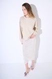 FELPA OVERSIZE DIAMANTI SULLE SPALLE BEIGE