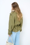 TRENCH CORTO OVERSIZE NYLON MOSSO ARMY