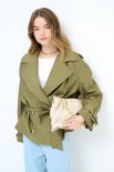 TRENCH CORTO OVERSIZE NYLON MOSSO ARMY