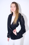 TRENCH CORTO OVERSIZE NYLON MOSSO NERO