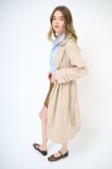 TRENCH CLASSICO CON CINTURA E FODERA RIGA BEIGE