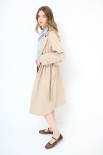 TRENCH CLASSICO CON CINTURA E FODERA RIGA BEIGE