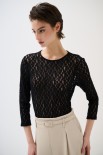 MAGLIA BODY MANICA 3/4 NERO