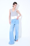 JEANS CARGO CON CINTURINO BIANCO BLU CHIARO
