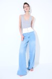 JEANS CARGO CON CINTURINO BIANCO BLU CHIARO