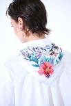 CAMICIA OVER COTONE CON FOULARD BIANCO