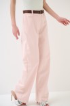 PANTALONE DRITTO CON CINTURA ROSA