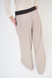 PANTALONE DRITTO CON CINTURINO ECOPELLE MORO