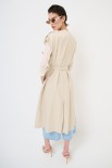 TRENCH LUNGO SMANICATO SENZA COLLO BEIGE