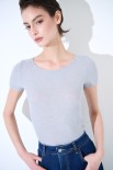 T-SHIRT MANICA CORTA BASICO SETA PERLA