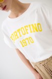 T-SHIRT SCRITTA PORTOFINO 1970 GIALLO