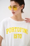 T-SHIRT SCRITTA PORTOFINO 1970 GIALLO