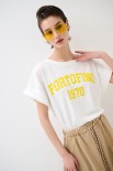 T-SHIRT SCRITTA PORTOFINO 1970 GIALLO