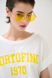 T-SHIRT SCRITTA PORTOFINO 1970 GIALLO