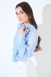 BLUSA CON FIOCCO VOILE CELESTE