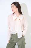 BLUSA CON FIOCCO VOILE PANNA