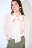 BLUSA CON FIOCCO VOILE PANNA