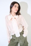 BLUSA CON FIOCCO VOILE PANNA