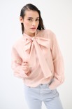 BLUSA CON FIOCCO VOILE ROSA