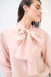 BLUSA CON FIOCCO VOILE ROSA