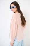 CAMICIA COREANA VOILE CON PIEGA MANICA ROSA