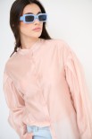 CAMICIA COREANA VOILE CON PIEGA MANICA ROSA