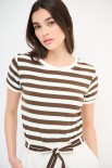 T-SHIRT RIGA CON COLLO E MANICA COSTINA MORO