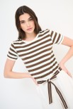 T-SHIRT RIGA CON COLLO E MANICA COSTINA MORO