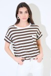 T-SHIRT SCATOLINA CON TASCA RIGHE MORO