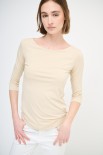 MAGLIA SLIM PARICOLLO MANICA 3/4 BEIGE