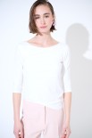 MAGLIA SLIM PARICOLLO MANICA 3/4 PANNA